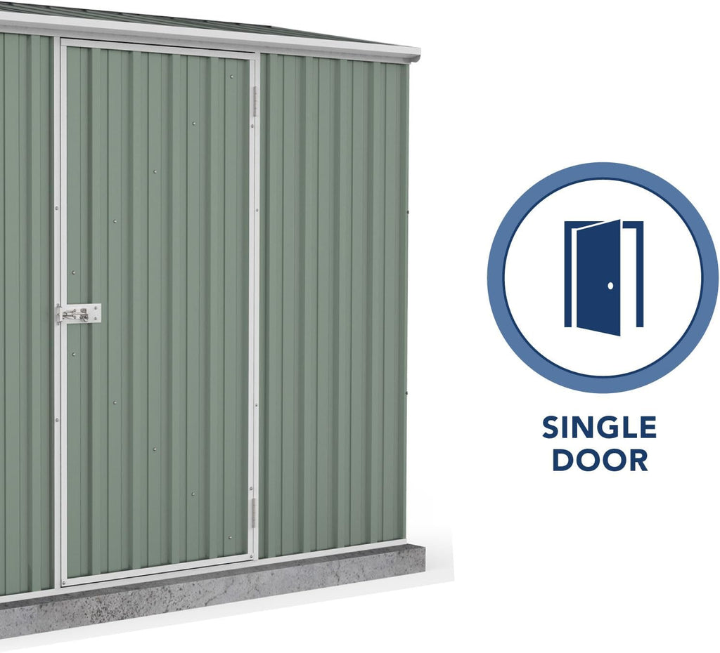 ABSCO 7' x 3' Space Saver Shed, Aluminum and Steel Utility Tool Shed, Outdoor Storage for Backyard, Lawn Patio, Bikes, Pale Eucalypt Metal Shed