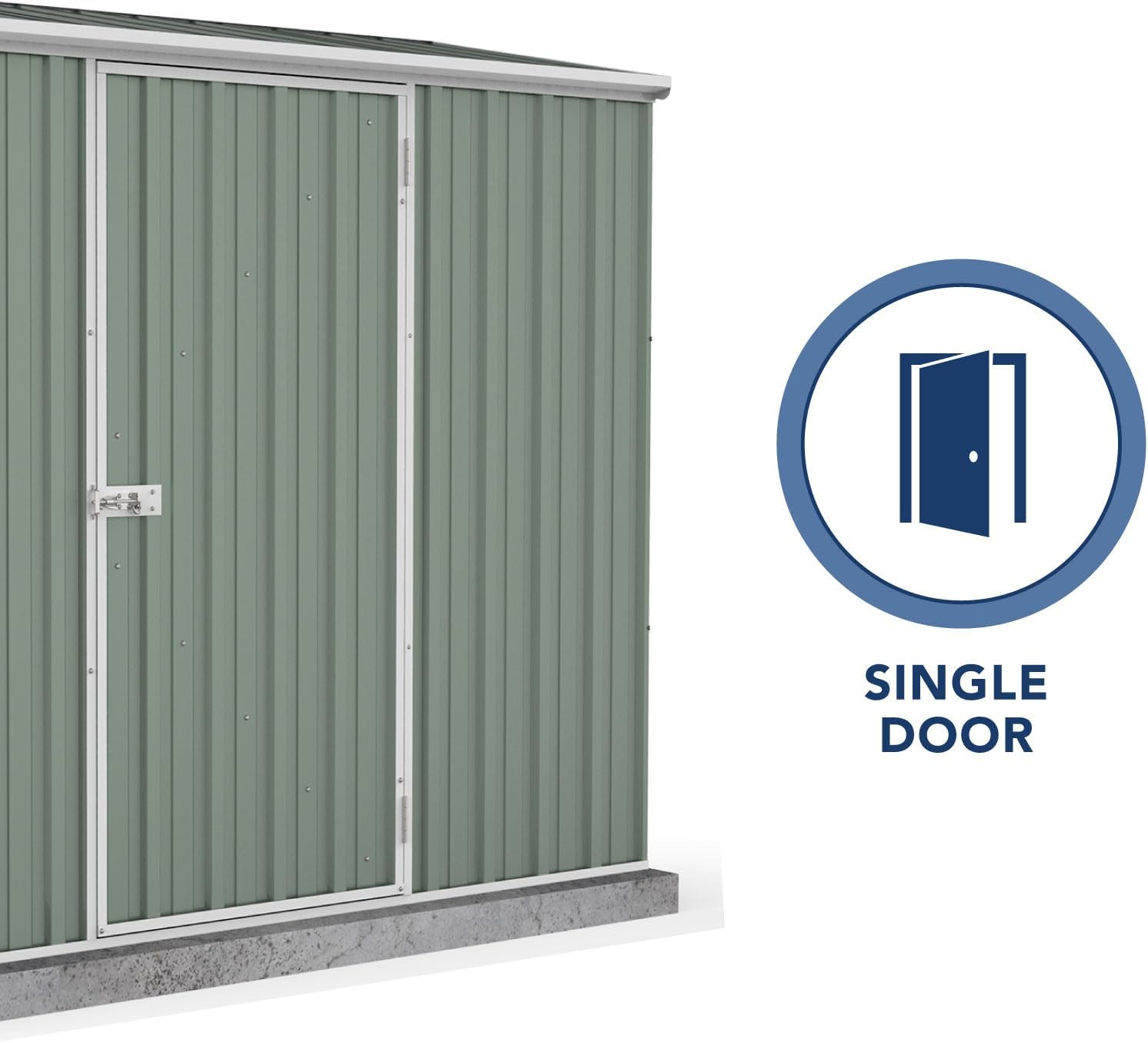 ABSCO 7' x 3' Space Saver Shed, Aluminum and Steel Utility Tool Shed, Outdoor Storage for Backyard, Lawn Patio, Bikes, Pale Eucalypt Metal Shed