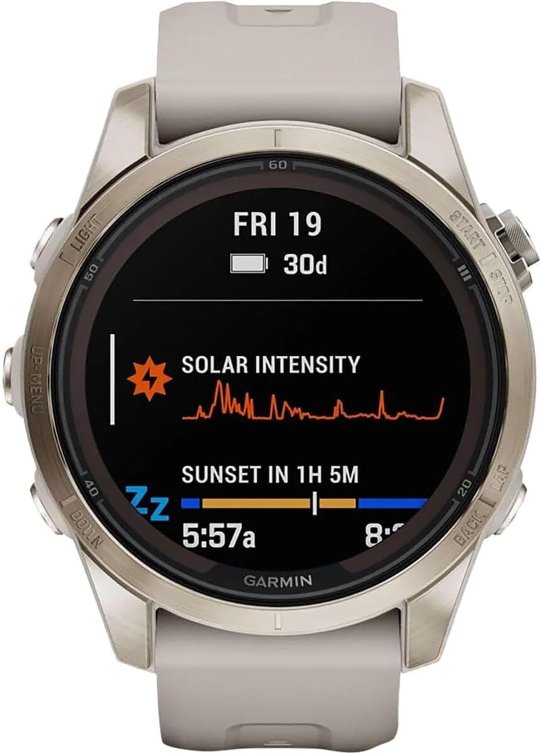 Garmin Fenix 7S Pro Solar, Sapphire, Soft Gold Steel, Light Sand Bundle with 2 Year Enhanced Protection Pack (Renewed)