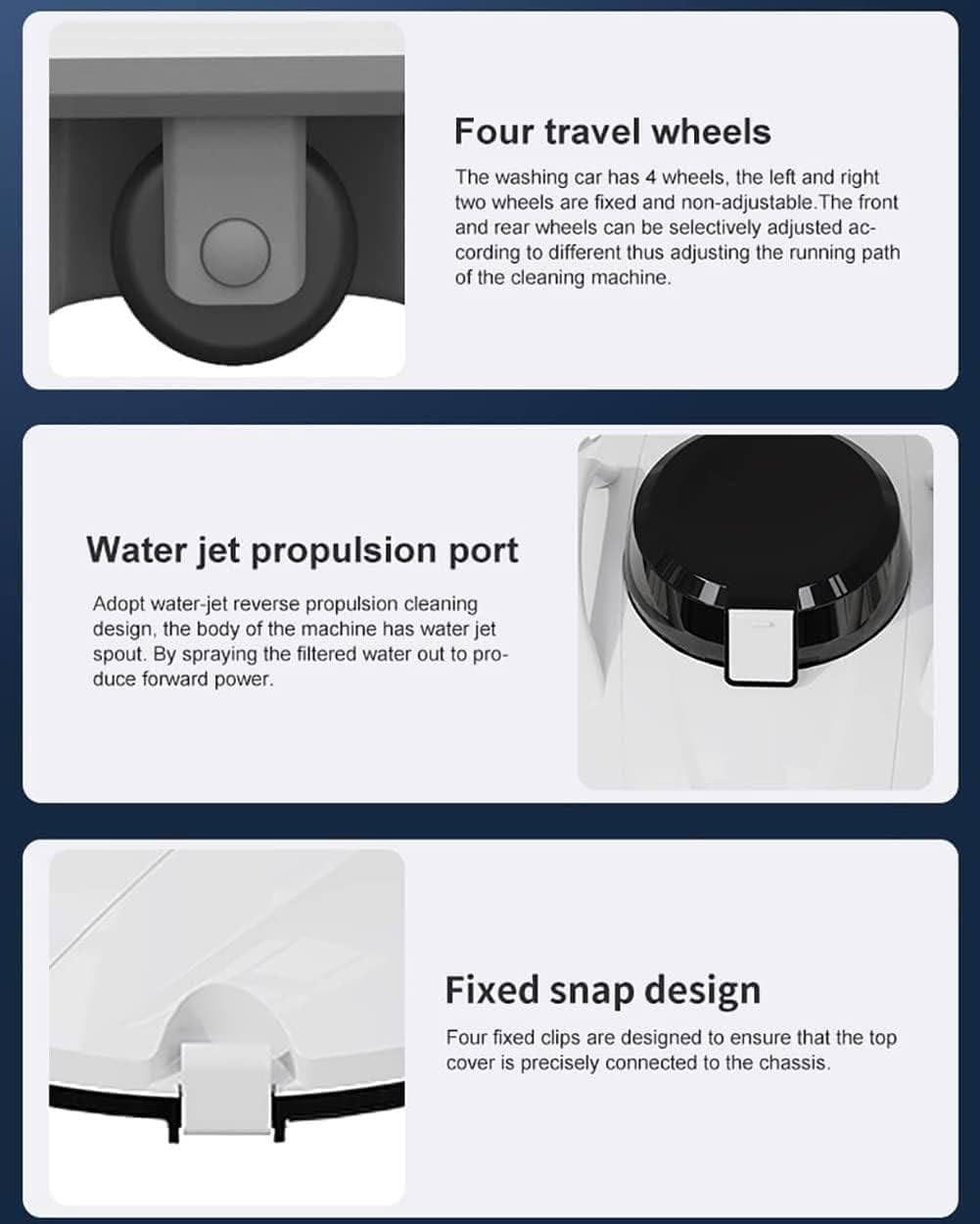 Small Inground & Above Ground Swimming Pools Cleaning Robot, Automatic Cleaning Machine Sweep Vacuum, Suction Rechargeable Battery for Floor/Walls & Waterline