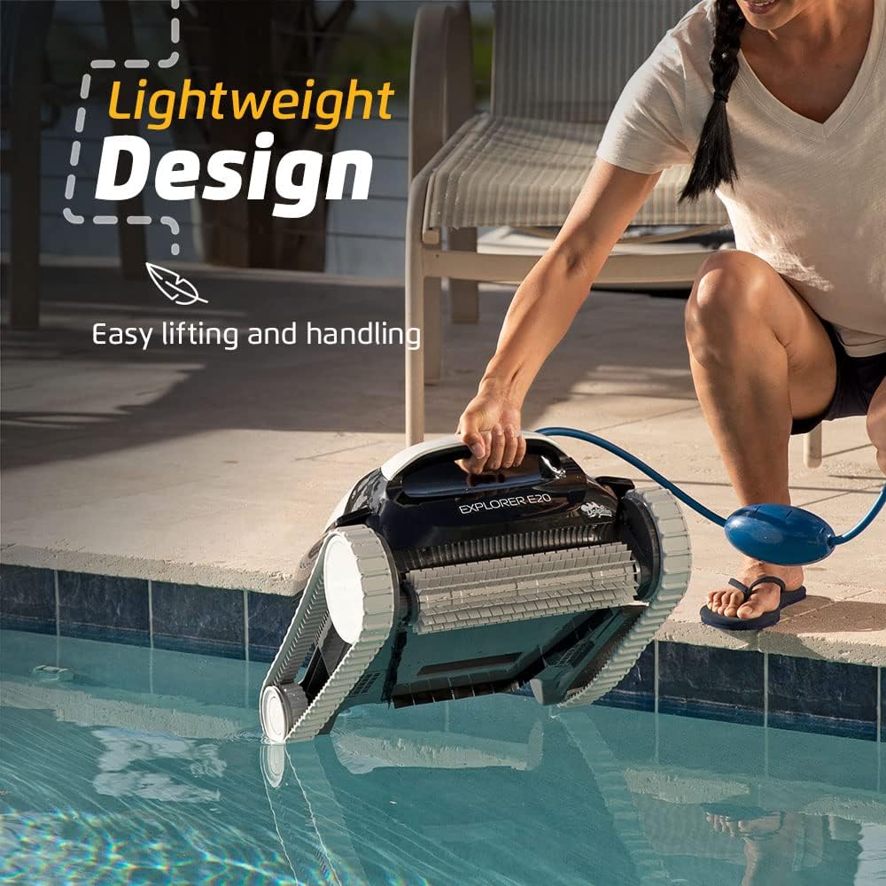 Dolphin (2026 Model) Explorer E20 Automatic Robotic Pool Vacuum Cleaner, Wall Climbing, Active Scrubber Brush