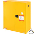 VEVOR Flammable Safety Cabinet 43.1 x 18.1 x 50.1, Cold-Rolled Steel Flammable Liquid Storage Cabinet 34 Gal with 2 Adjustable Shelves/2 Manual Closing Doors for Industrial Use, Yellow