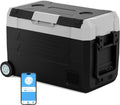 12 Volt Refrigerator,47QT(45L) Electric Cooler 12/24V DC&100-240V AC Car Fridge (-4℉~68℉) with APP control,Portable Handle with Wheels for Camping RV Road Trip Picnic Truck Camper