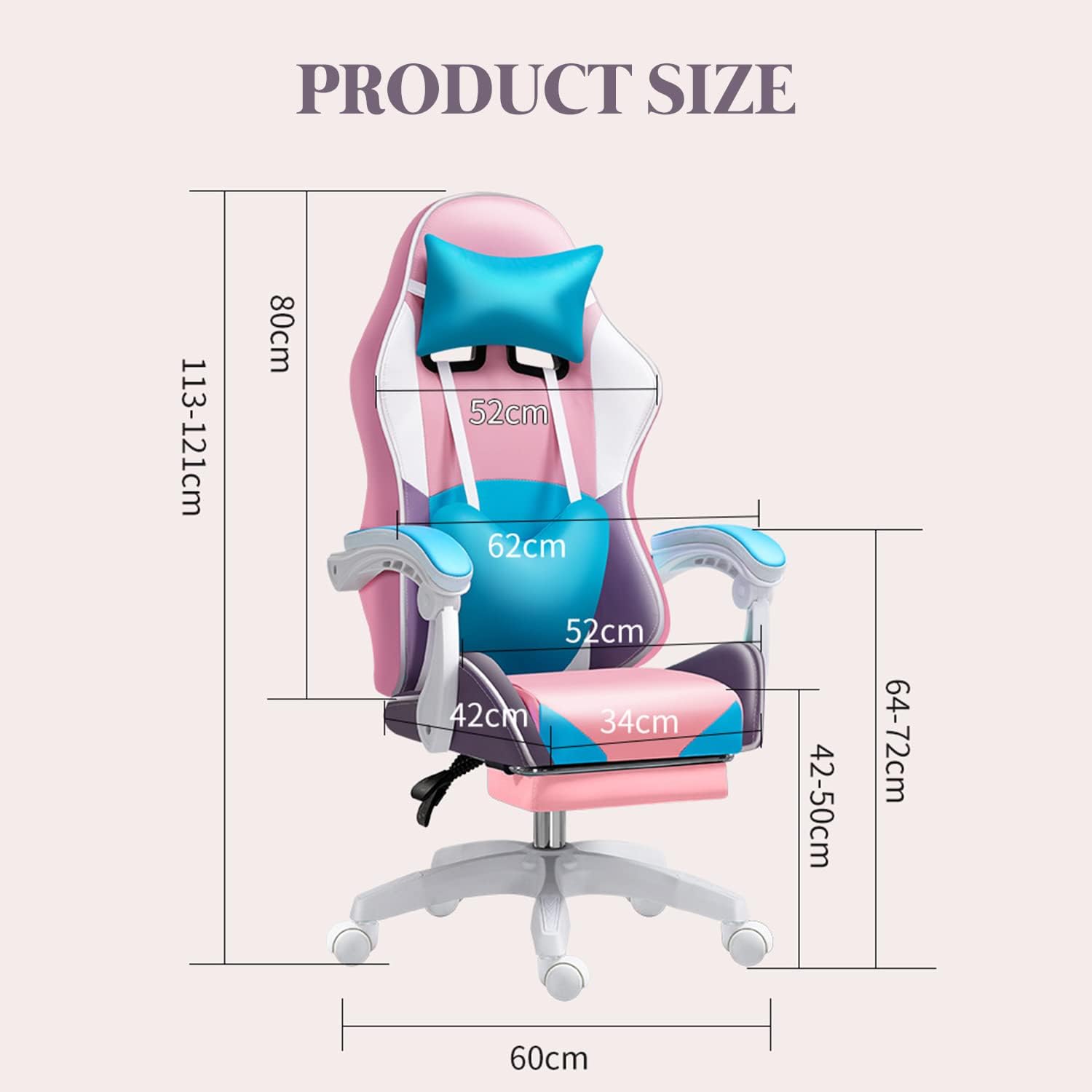 XOOFMASS Gaming Chair with Speakers and RGB LED Lights, Video Game Chair Swivel Reclining Racing Computer Chair with Headrest & Lumbar Support, PU Leather High Back Office Chair,Purple