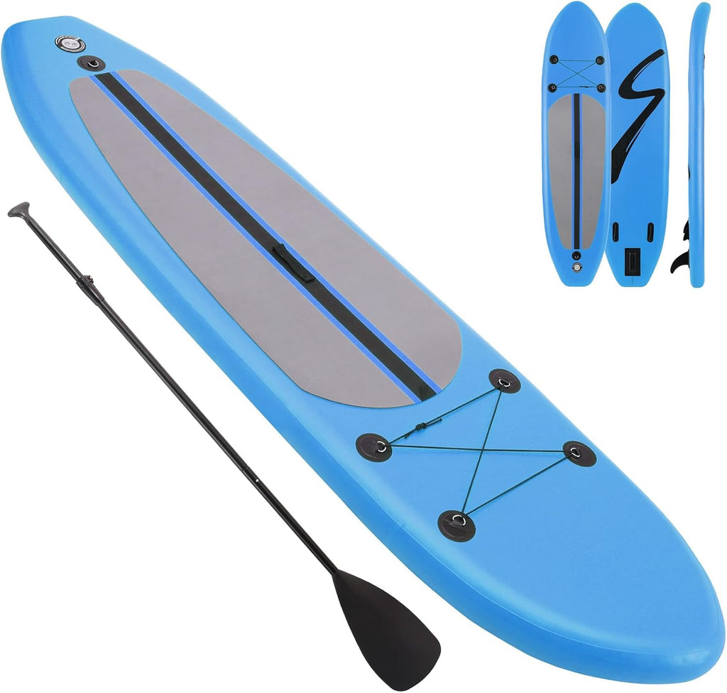 Clevich 12FT Stand Up Paddle Board, Inflatable Paddleboard with SUP Accessories & Carry Bag, Paddle, Hand Pump, Non-Slip Deck, Repair Kit,Leash, 400LBS