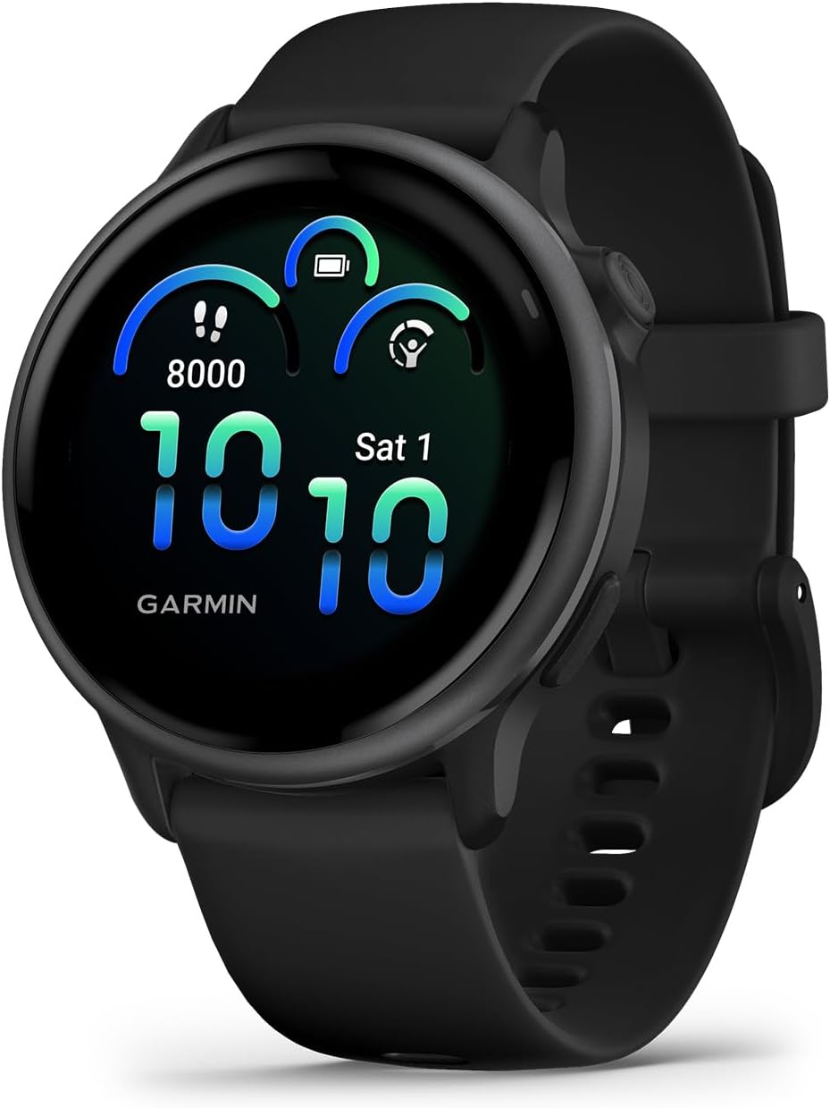 Garmin Vivoactive 6 GPS Smartwatch Slate with Black Silicone Band, Fitness Smart Watch with AMOLED Display, 11-Day Battery, 80+ Sports Apps, Advanced Activity Tracking Watch Bundle for Men &Women