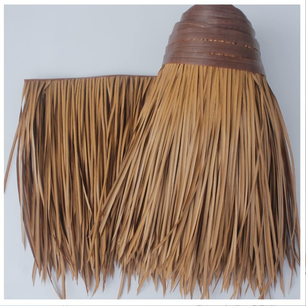 Man-Made Thatch roll Simulated thatched roof Tile Artificial Straw Plastic Fake thatched Easy to Cut roof Decoration, Pavilion, Villa, Garden, bar Thatch Roll (Color : Yellow2, Size : 0.5x9m)