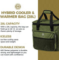 Halo 28L Hybrid Cooler & Warmer Bag | Electric Travel Cooler, Collapsible for Easy Storage, Keep Drinks Cold & Food Warm, Ice Free Cooling, Includes Shoulder Strap, DC Power Cord & AC Adapter