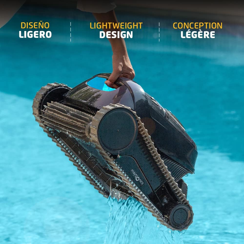 Dolphin Liberty 200 Cordless Robotic Pool Vacuum Cleaner — Simple Inductive Charging Wall Climbing Capabilities Ideal for Above and In-Ground Pools up to 33 FT in Length Blue