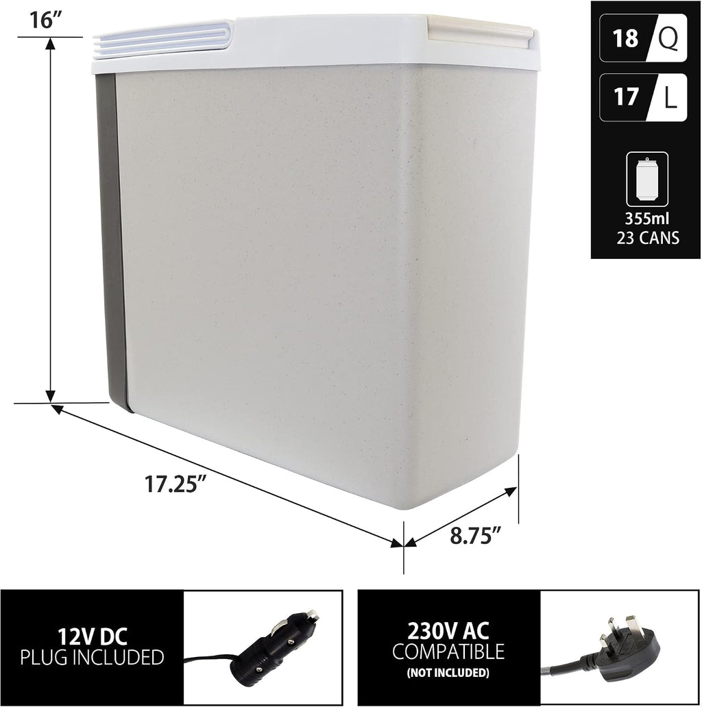 Koolatron 12V Iceless Cooler & Warmer – Portable 18 qt Electric Cooler/Nevera Portátil Eléctrica for Car Truck Camper Boat Hard Sided Mini Fridge for Camping Picnic Travel Lunch Food Drinks Office