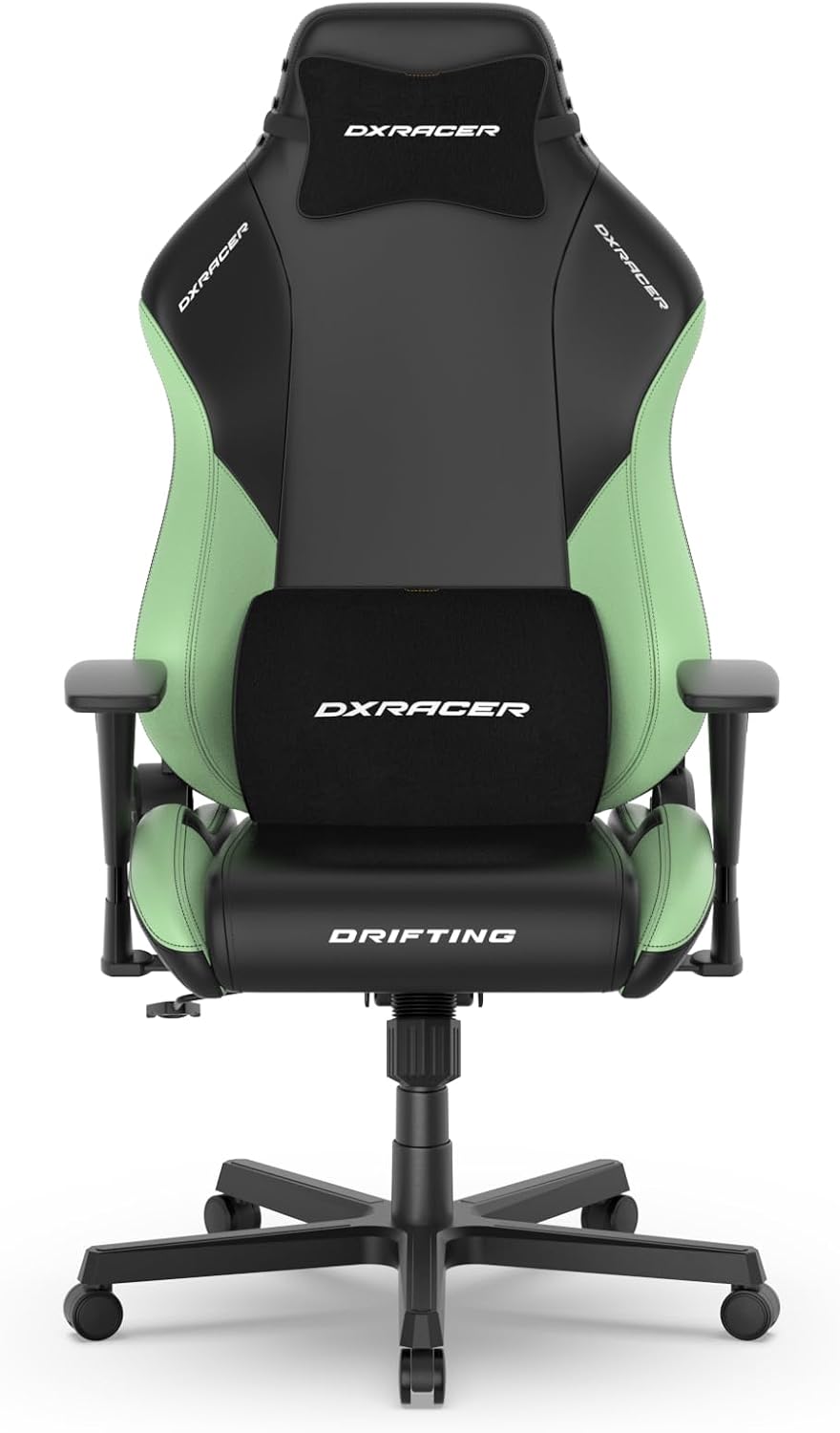DXRacer Drifting L Ergonomic Video Gaming Chair with Lumbar Support and Headrest, Office Reclining Computer Chair for Adults, Racing Style Height Adjustable (EPU Leatherette, Black Green)