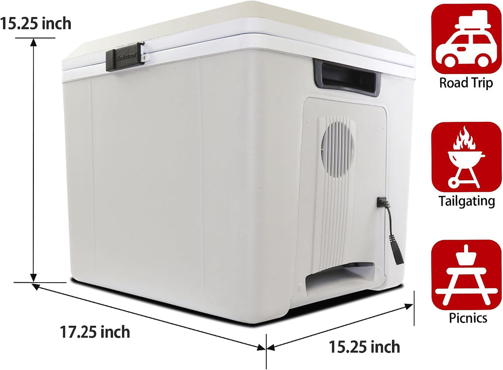 Koolatron 12V Iceless Cooler & Warmer – Portable Electric Cooler / Nevera Portátil Eléctrica for Car Truck Camper Boat, Hard Sided Mini Fridge for Camping Picnic Travel Lunch Food Drinks Office 29 qt