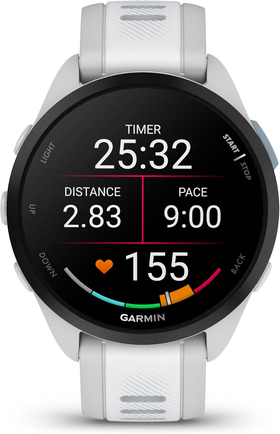 Garmin Forerunner 165 Music Running Smartwatch, Colorful AMOLED Touchscreen, Training Metrics and Recovery Insights Includes PowerPack +Adapters Bundle, Mist Gray/Whitestone