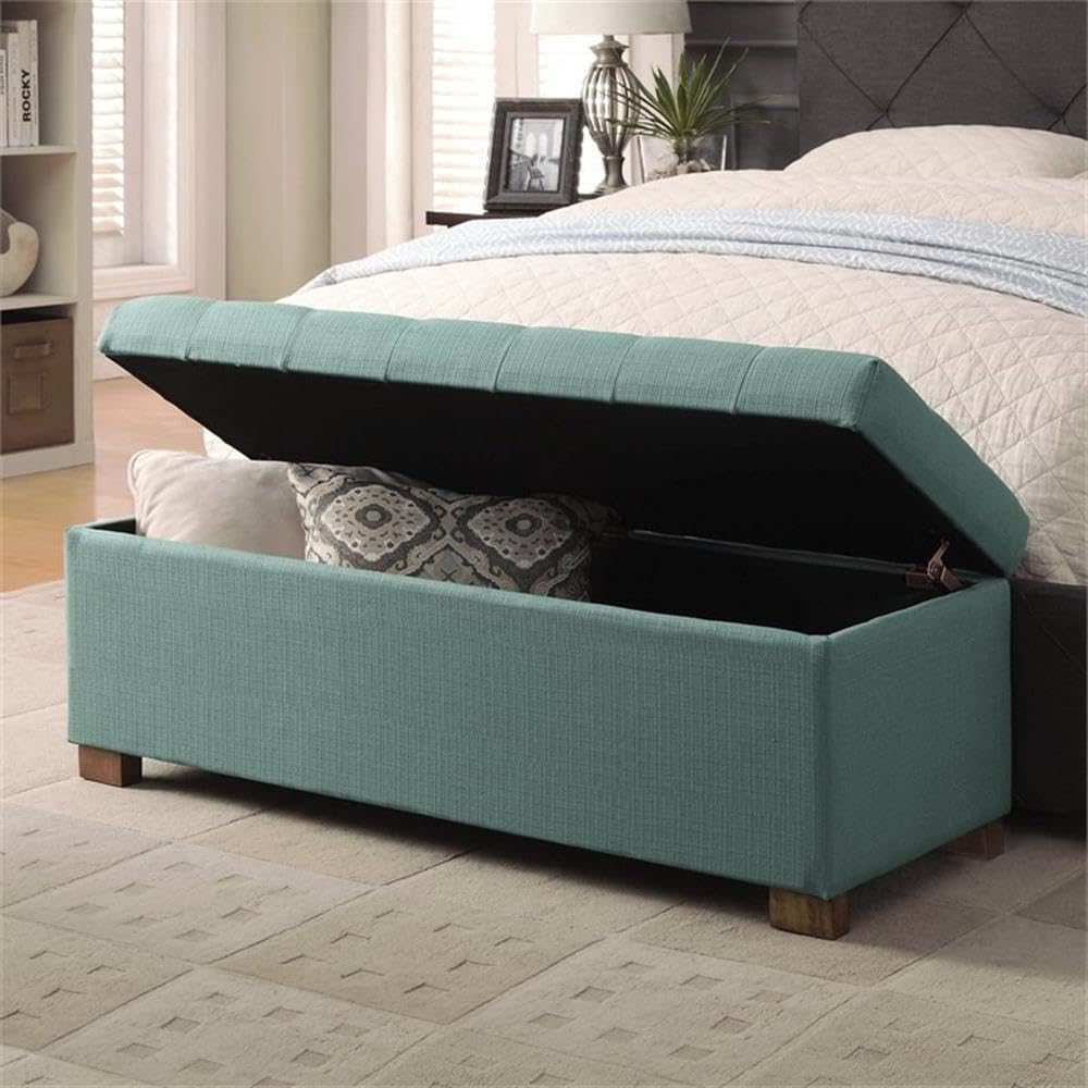 HomePop Large Storage Ottoman Bench with Lift Off Lid, Teal 46' x 18' x 18'