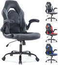 Heavy Duty Gaming Chair Ergonomic Gamer for Home Office with Lumbar Support, Adjustable Backrest, Flip-Up Armrest and Stable 360° Swivel Wheels for Adults, Professional Gamers and Teens, Black-Grey