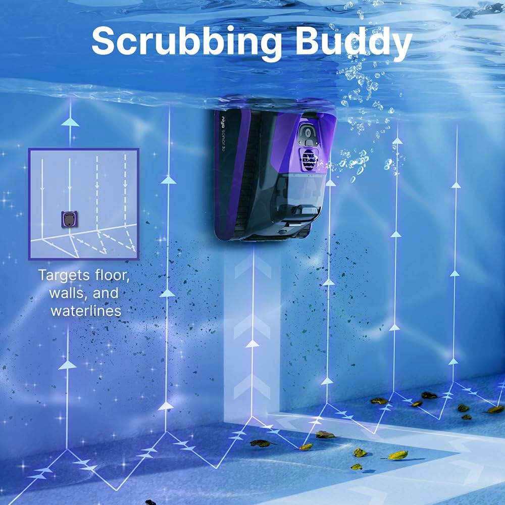 Niya Sonar 30 Cordless Robotic Pool Cleaner from The Creators of Dolphin, up to 33 FT in Pool Length, Wall Climbing, Sonar-Powered Navigation
