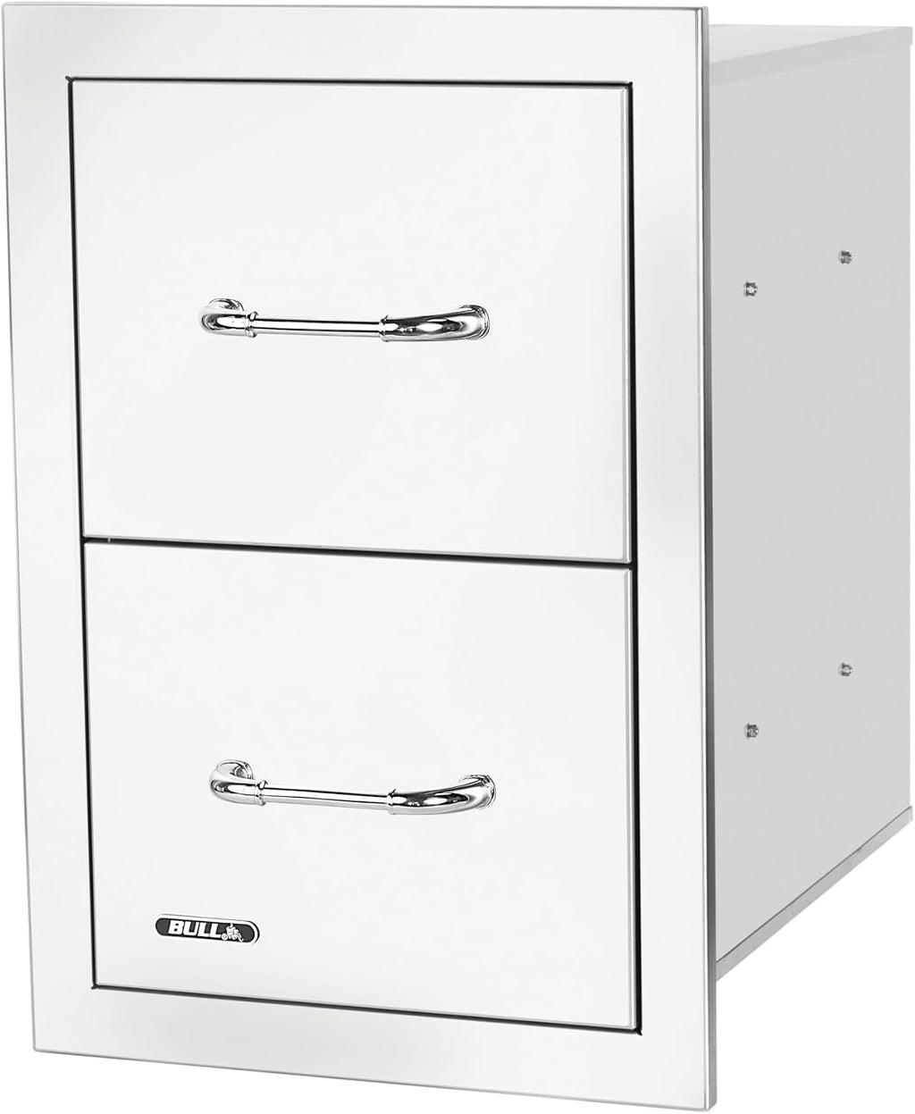 Bull Outdoor Products Premium Components for Outdoor Kitchen BBQ Island Stainless Steel Double Drawer with Reveal