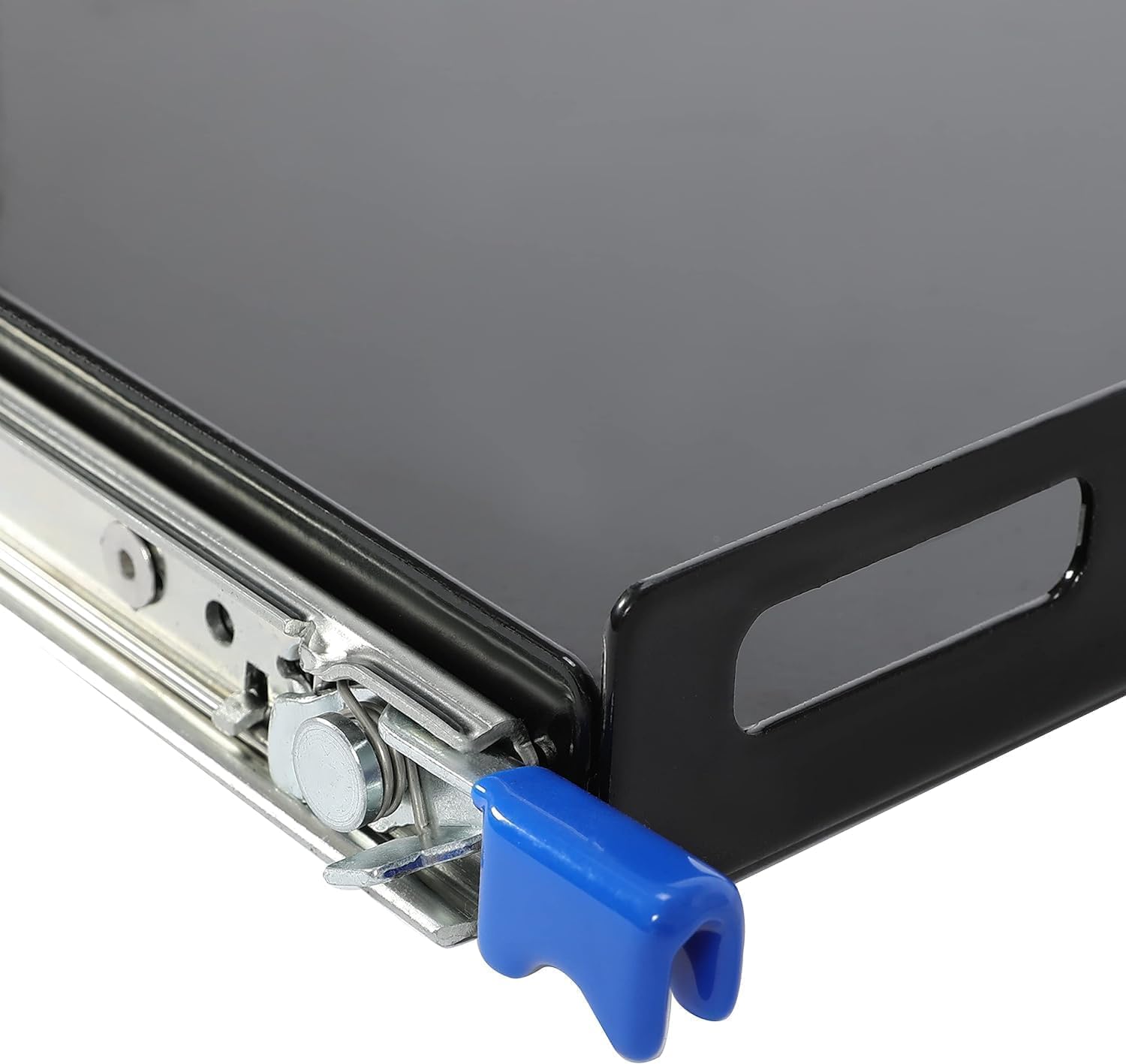 HECASA Fridge Slide Inner 29.3'' x 18.7'' Portable Rail Draw Tray Slider For RV Pickup SUV Van Trailer Refrigerator Freezer Cooler Slide Out Powder Coated Steel Black