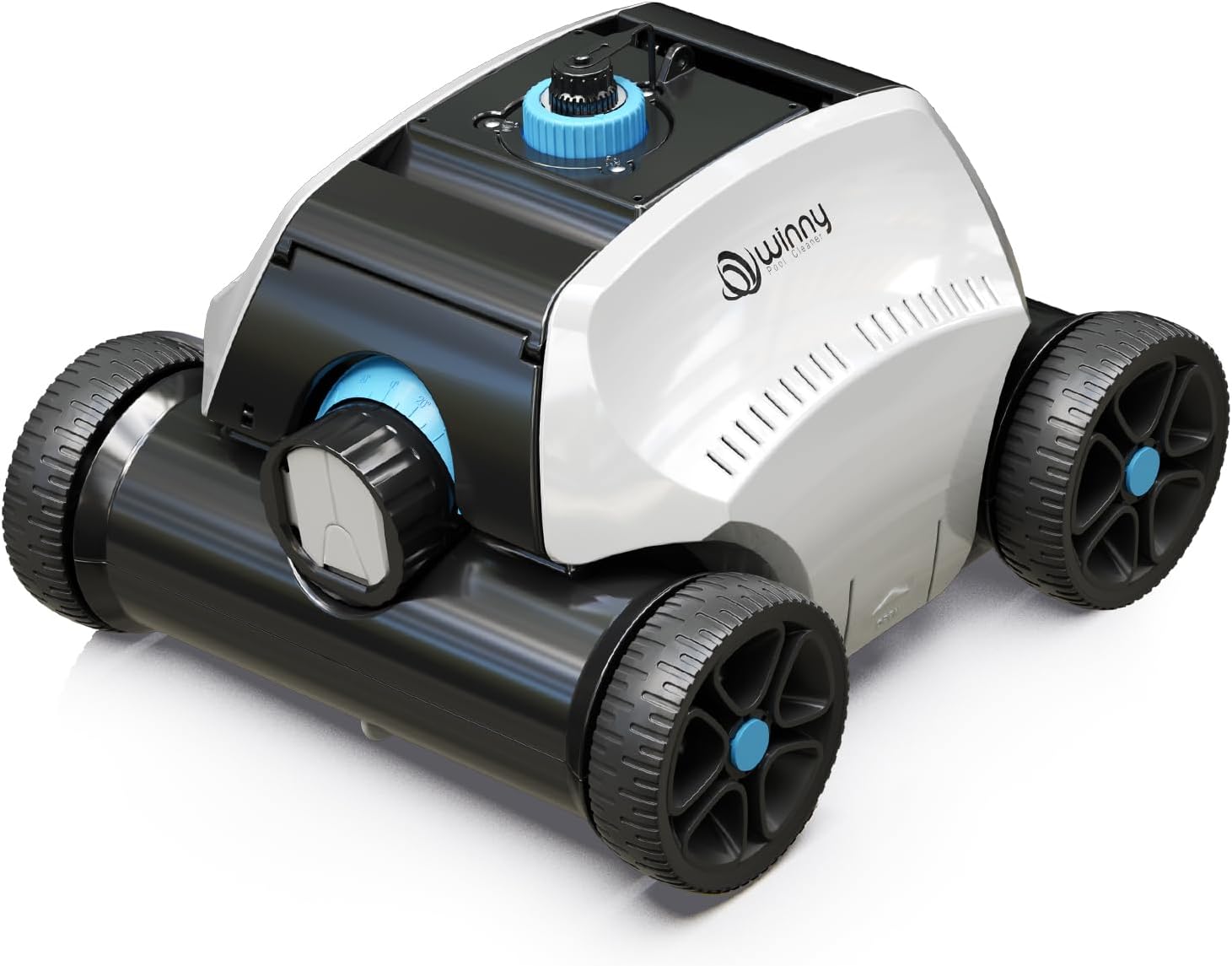 (2025 Upgrade) Robotic Pool Vacuum for Above Ground Pool - 6600mAh for 130mins Runtime & 50W Powerful Suction, Self-Parking Pool Cleaner with 180μm Filter Tray Up to 1300 Sq. Ft (White ‌& Cyan)