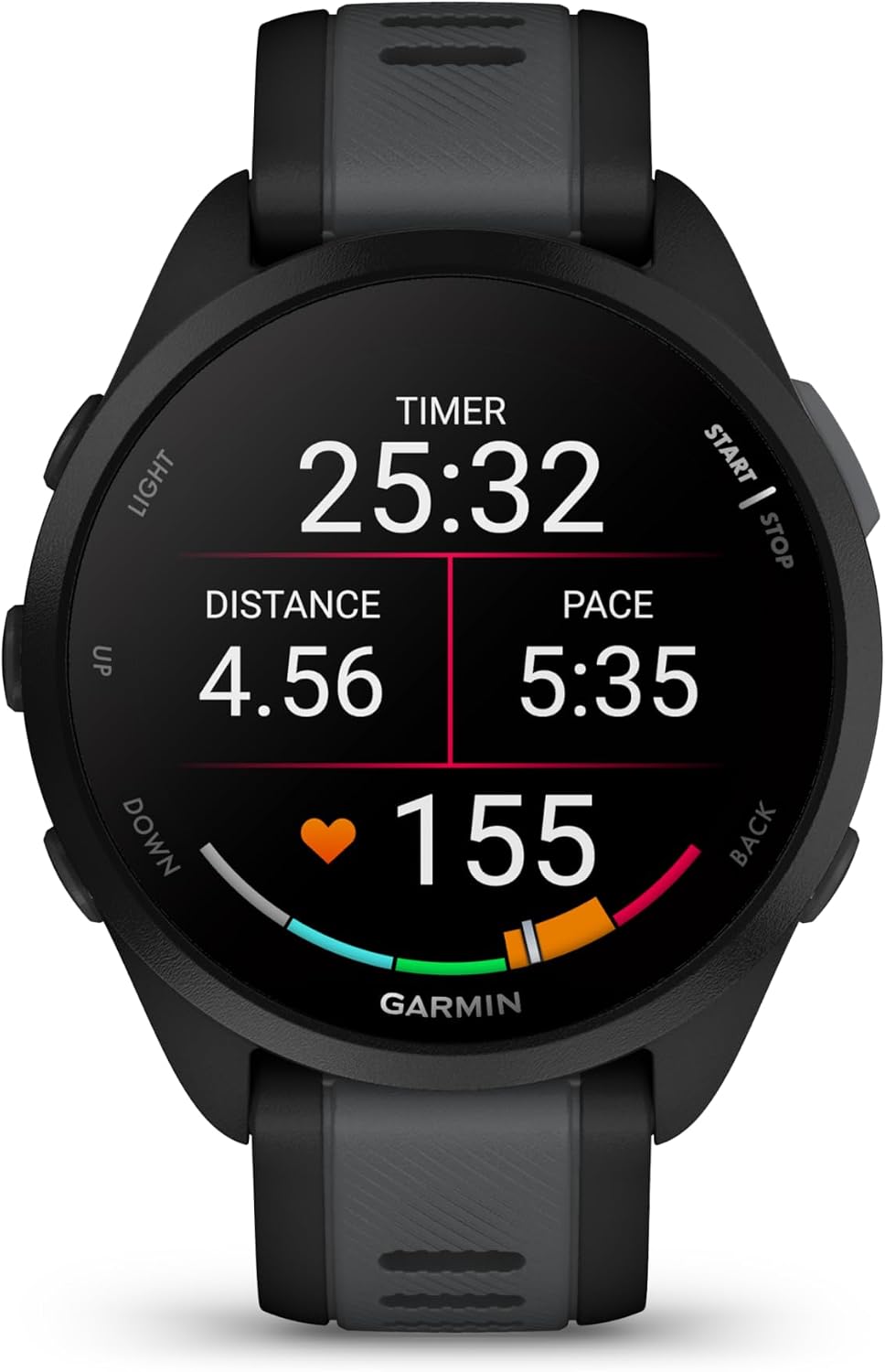 Garmin Forerunner 165 Music Running Smartwatch, Colorful AMOLED Touchscreen, Training Metrics and Recovery Insights Includes PowerPack and Adapters Bundle, Black/Slate Gray