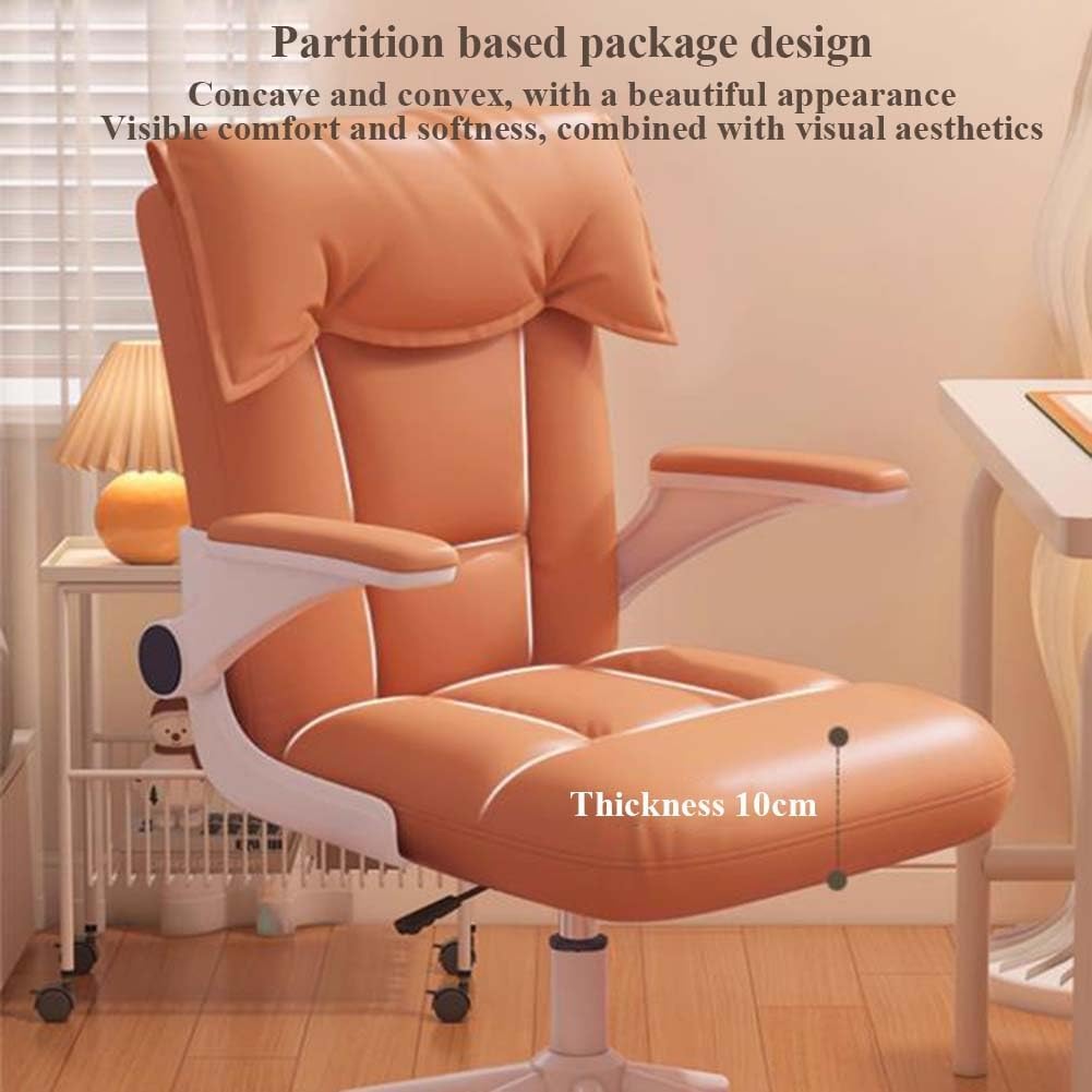 Etlegor Office Desk Chair, Ergonomic Computer Desk Chair with Lumbar Support Flip-up Arms Executive Swivel Study Chair Swivel Task Chair Adjustable Height Home Gaming Chair(Pink)