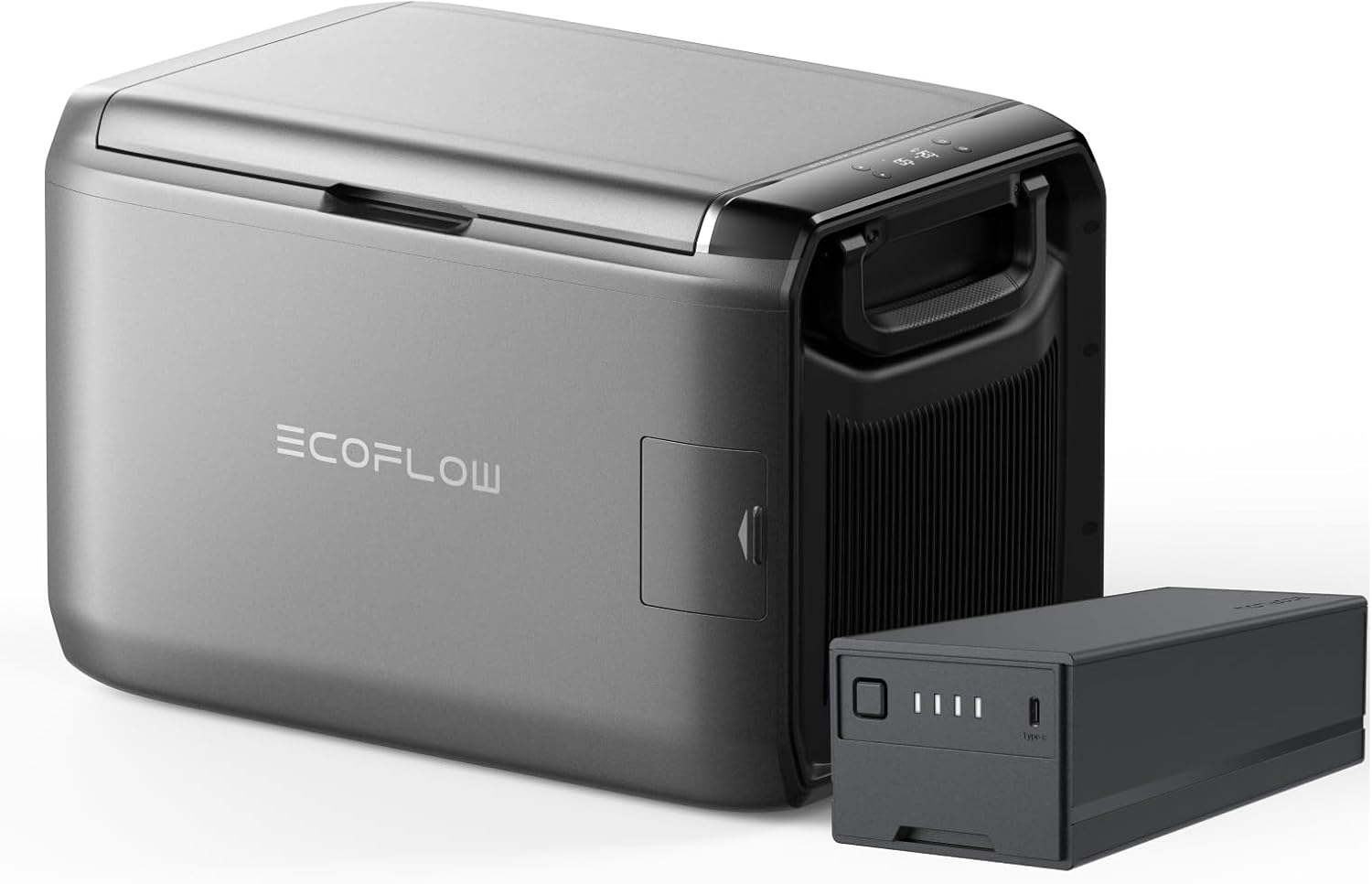 EF ECOFLOW GLACIER Classic 55L Portable Fridge Freezer with Battery, 39H Cooling Car Refrigerator, Battery Powered with App Control, 6 Charging Options, Fast&Quiet Electric Cooler for Camping, RV