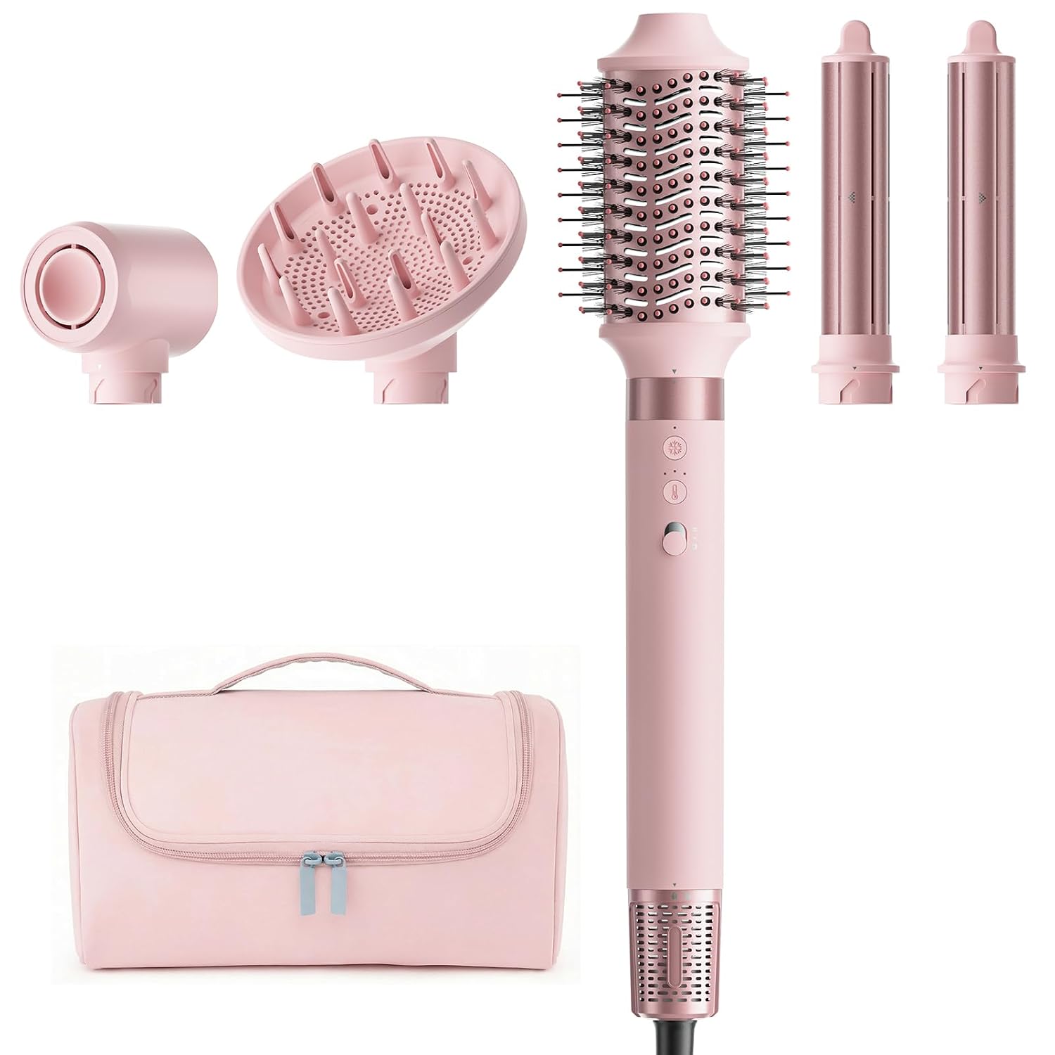 5 in 1 High-Speed Hot Air Styler - Professional Frizz-Free Hair Dryer Brush, Fast Drying Hair Dryer with Diffuser, No Heat Damage Air Styler Wrap - Curl, Volumize