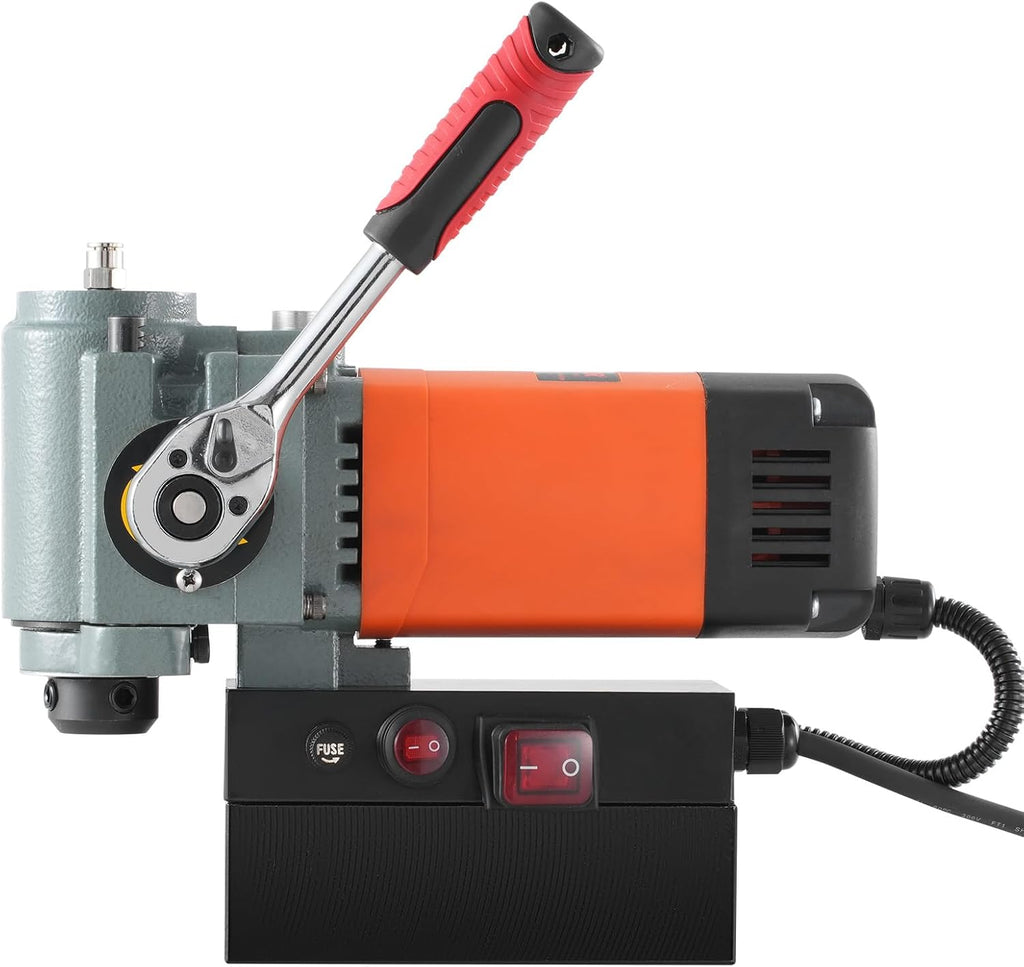 VEVOR Low Profile Magnetic Drill Press, 1300W Mag Drill, Light Weight Portable Mag Drilling Machine with Cooling Device and Overload Protection, Mag Press for Equipment Installation, Industrial