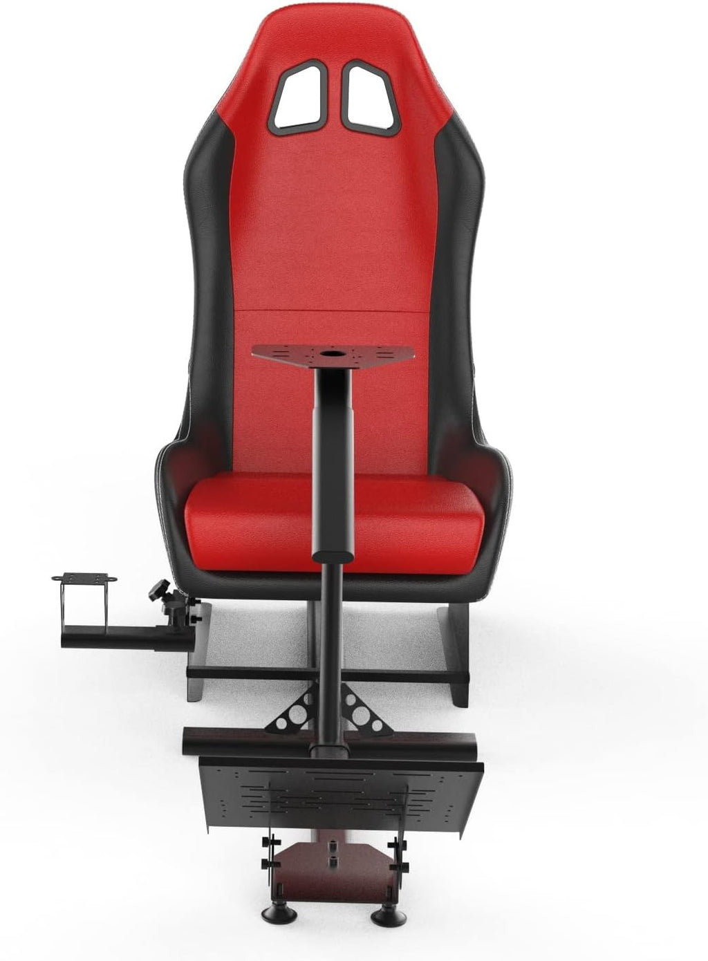 Sim Racing Cockpit with Seat | Compatible with G29 G920 G923 T248X T248 T300RS TX F458 T500RS| Easy to Install Racing Wheel Stand for PS5, Xbox, PC Gaming (Black/Red)