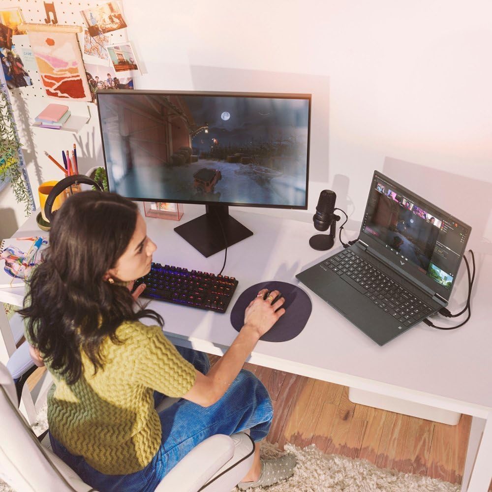 HP Victus 15.6' 144Hz FHD Gaming Laptop,AMD Ryzen 5 7535HS,64GB DDR5 RAM,2TB SSD,AMD Radeon RX 6550M,Beats RTX 2050,Backlit Keyboard,Windows11 Pro, Mica Silver