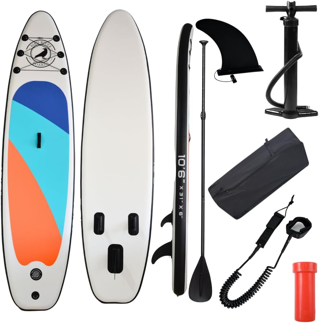 Inflatable Stand Up Paddle Board with SUP Accessories, Anti-Slip EVA Deck, 10'6'' Inflatable Paddle Boards for Adults & Youth of All Skill Levels