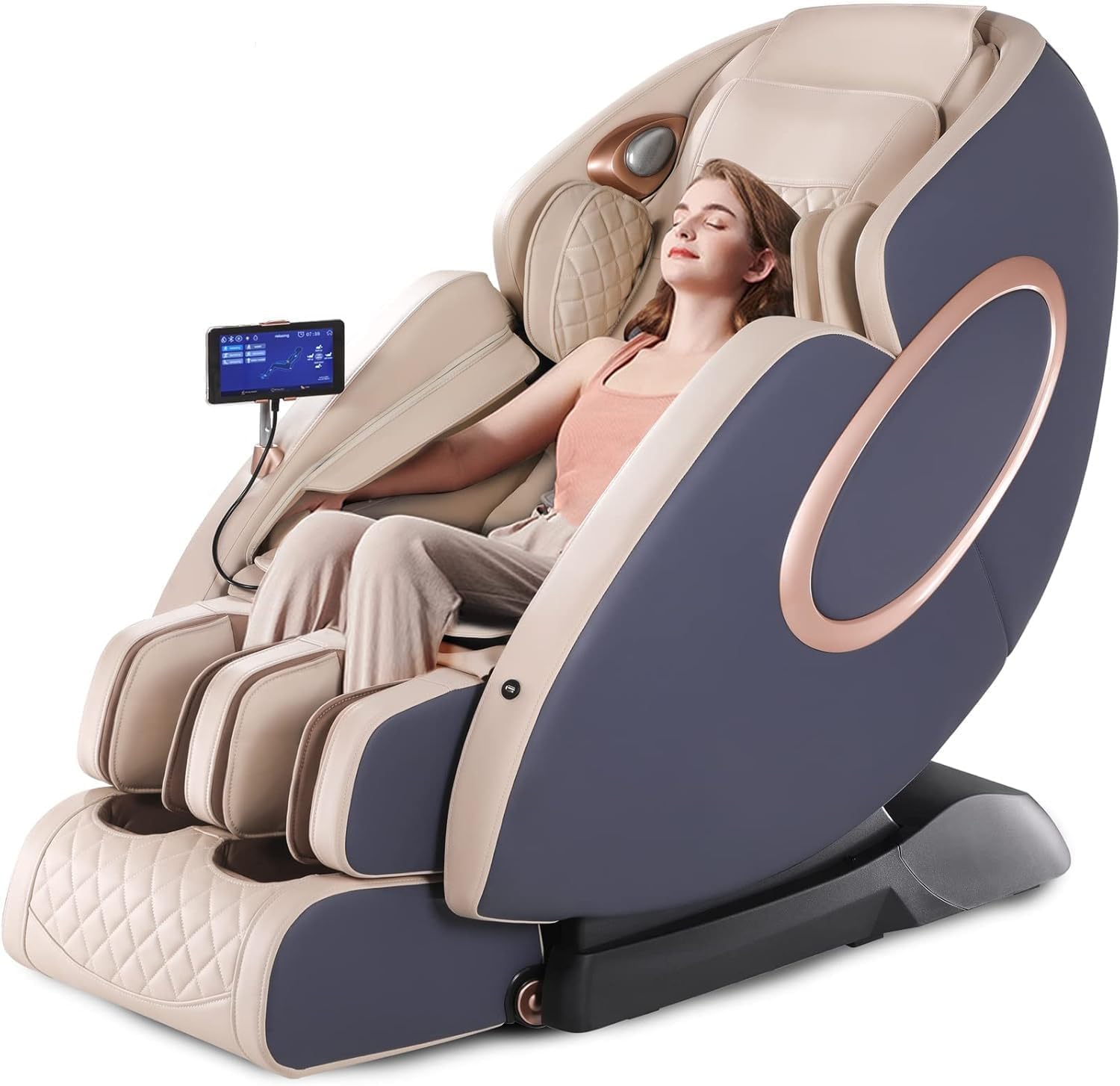 OWAYS 3D Massage Chair, SL-Track Full Body Shiatsu Massage Chair Recliner with Yoga Stretching, Anion, Zero Gravity Massager, Heating and Foot Roller