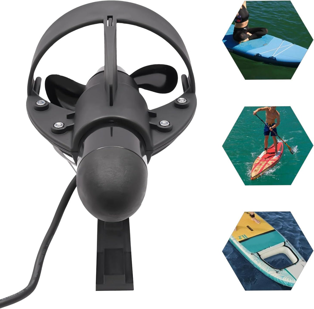 Paddle Board Motor for Paddleboards Surfboards, 12V Battery Electric Motorized Fin Stand Up Paddle Board Surf & SUP Propeller Motor for Paddle Board (Battery Not Include)