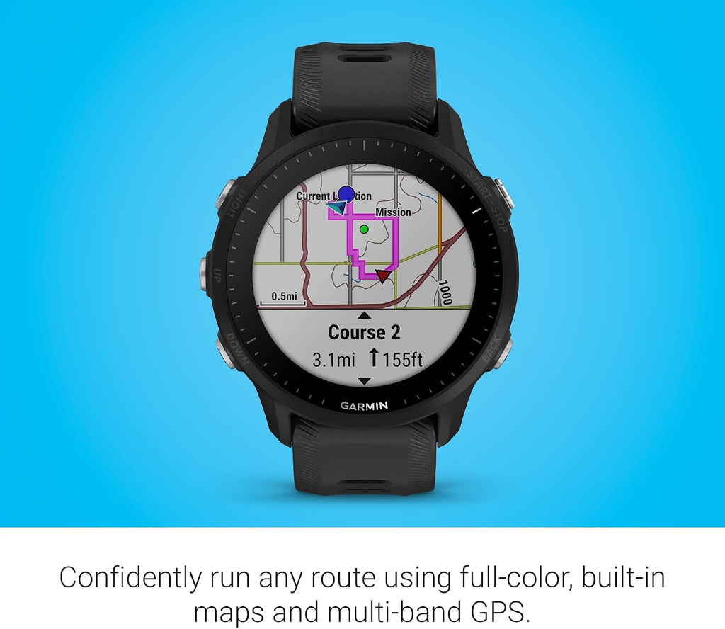 Garmin Forerunner® 955, GPS Running Smartwatch, Tailored to Triathletes, Long-Lasting Battery, Black (Renewed)