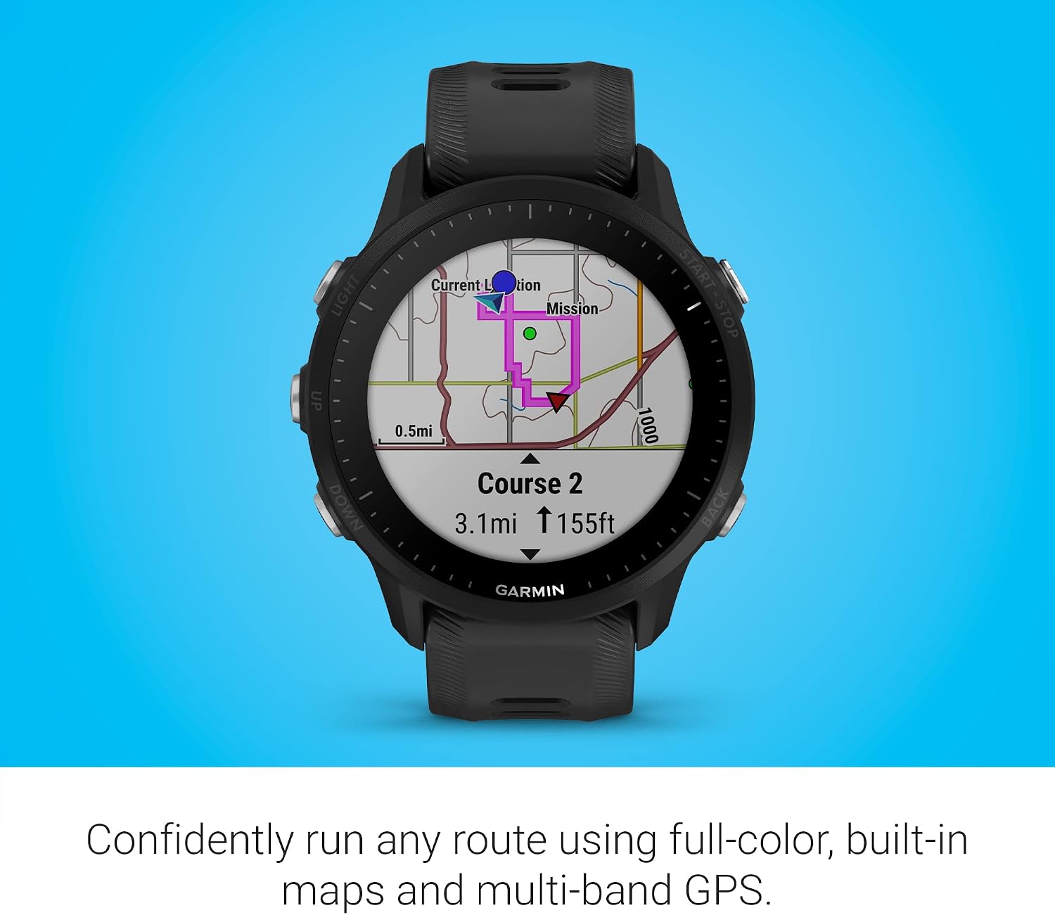 Garmin Forerunner® 955, GPS Running Smartwatch, Tailored to Triathletes, Long-Lasting Battery, Black (Renewed)