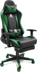 Gaming Chair High Back Ergonomic Computer Racing Chair Adjustable Office Chair with Footrest, Lumbar Support Swivel Chair - Upgraded Version Blackgreen
