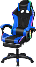 Talent Star Gaming Chair with Bluetooth-Compatible Speakers and RGB LED Lights, Ergonomic Massage Computer Chair with Height Adjustable, Video Game Chair High Back with Lumbar Support Black Blue