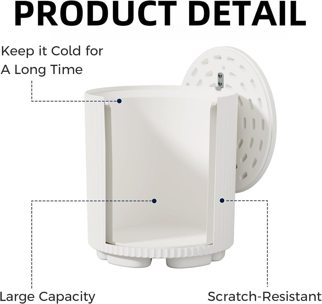 2 PCS Outdoor Cooler Side Table, Portable Ice Bucket Cooler, Patio Table and Ice Chest Storage, Outdoor Ice Chest Side for Parties Picnics Beach, White