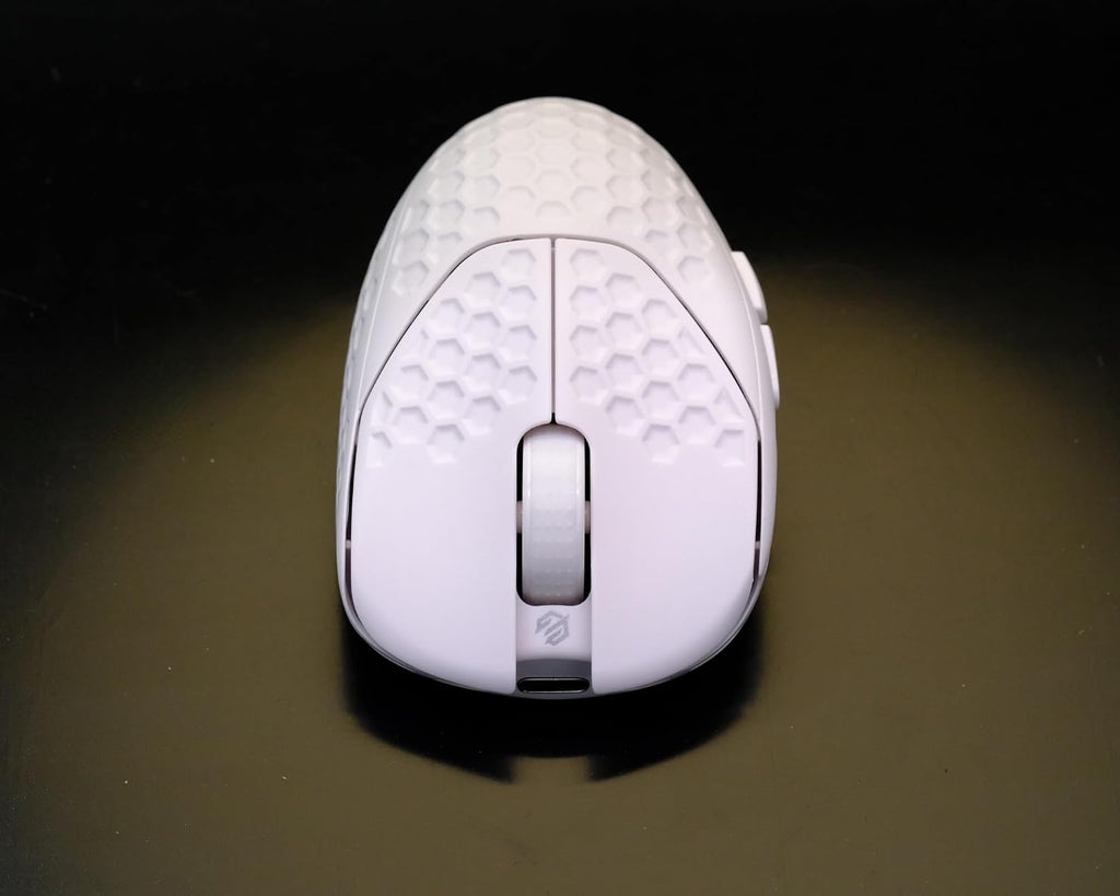 GWolves HTR Lightweight Wireless Fingertip Grip Gaming Mouse,~28Gram,8K-Report,Low Latency,PAW3395 26,000CPI,Nrf52840 CPU,6 Programmable Btns,On-Board Memory,PC/Mac and Laptop (Honeycomb, White)