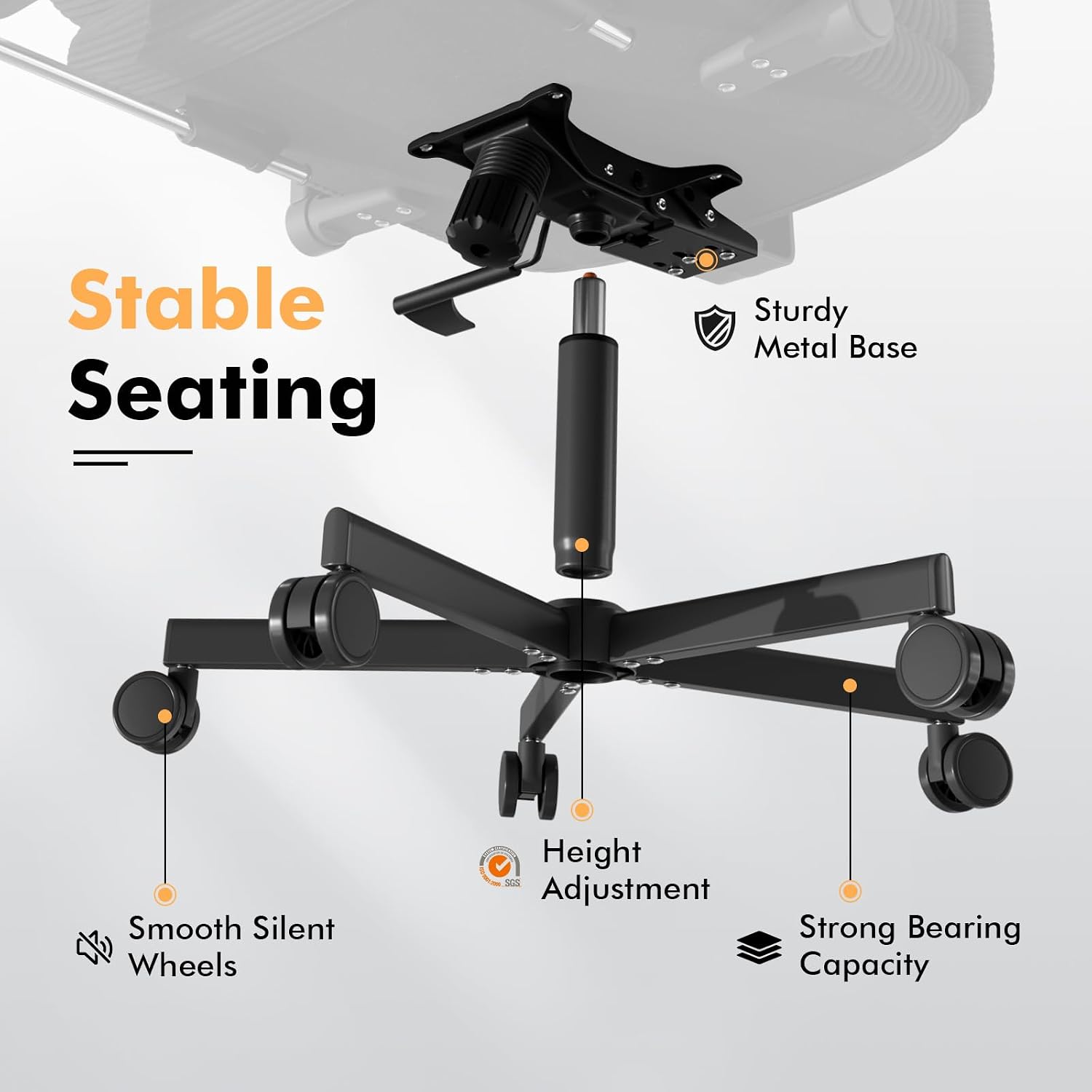 GXJ Criss Cross Chair with Flip-up Arms, Executive Office Chair with Foot Rest, Cross Legged Office Chair G800 Plus, Extra Lumbar Pillow, Corduroy Comfy Computer Desk Chair for Home, Black