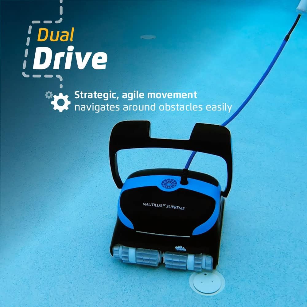 Dolphin Nautilus CC Supreme Wi-Fi Automatic Robotic Pool Vacuum Cleaner Includes Caddy, Easy to Transport and Store, Ideal for In-Ground Pools up to 50 FT in Length