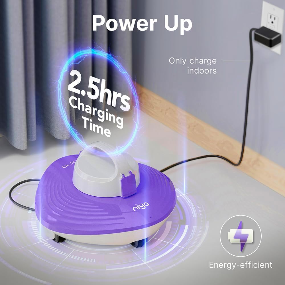 Niya Sonar 10 Cordless Robotic Above Ground Vacuum Pool Cleaner from The Creators of Dolphin, Up to 20 FT in Pool Length, Floor Cleaning Only