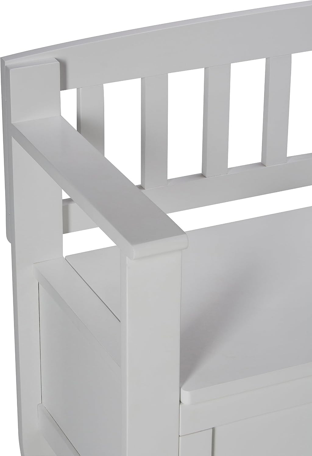 SIMPLIHOME Brooklyn Entryway Storage Bench - 48 inch Wide Solid Wood Hallway Bench in White, Contemporary Mudroom Bench for Entry or Foyer with Lift-Up Lid and Spacious Hidden Storage