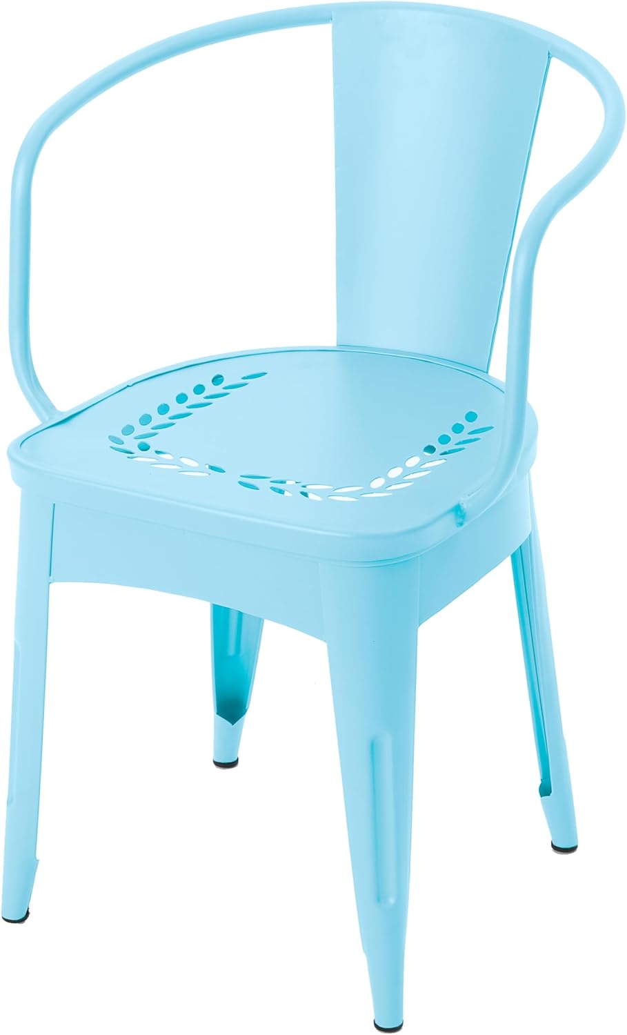 Merax 3 Pieces Bistro Set Iron Retro Bistro Table and Chairs Set of 2 Outdoor Dining Table Set for 2, Round Tabletop, All-Weather for Porch Patio Balcony Lawn Garden (Light Blue)
