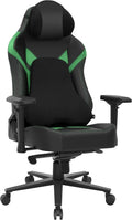 Ergonomic Gaming Chair, Wyrdforging Computer Desk Chairs, 4D Armrests, High Back Office Chair With Headrest & Lumbar Pillow, Tilt Rocker Recliner, Heavy-Duty Base, Black PU Leather & Green Suede Combo