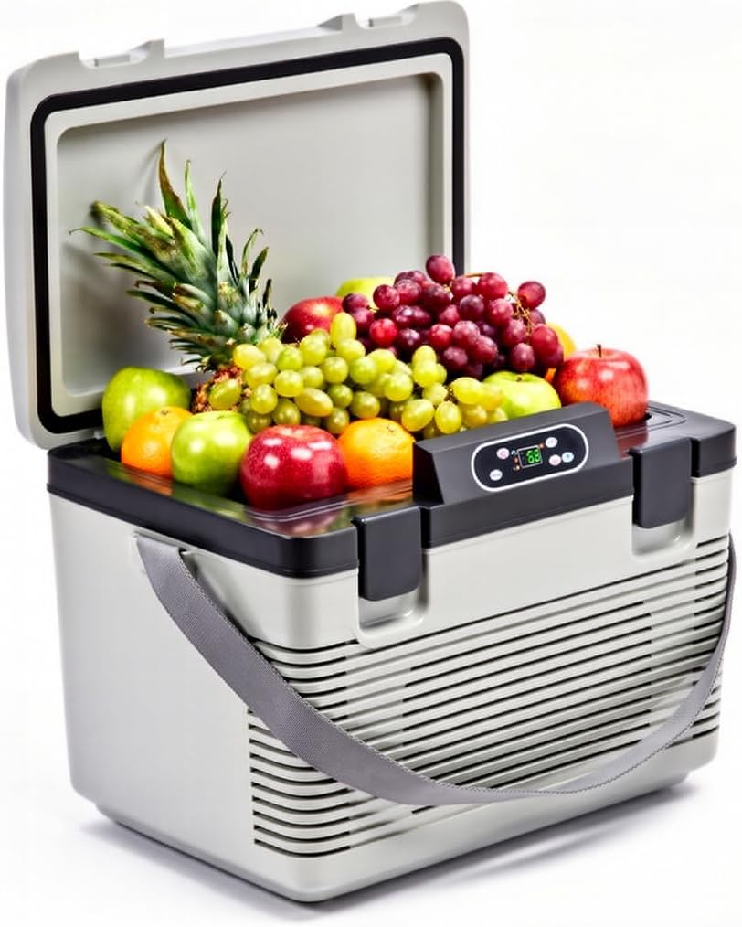 advwin 12V Car Refrigerator Portable Electric Cooler/Warmer with 12 Volt DC &110V AC, Thermoelectric Fridge Plug in Cooler for Car, Vehicle, Travel, Camping, Outdoor (20L)