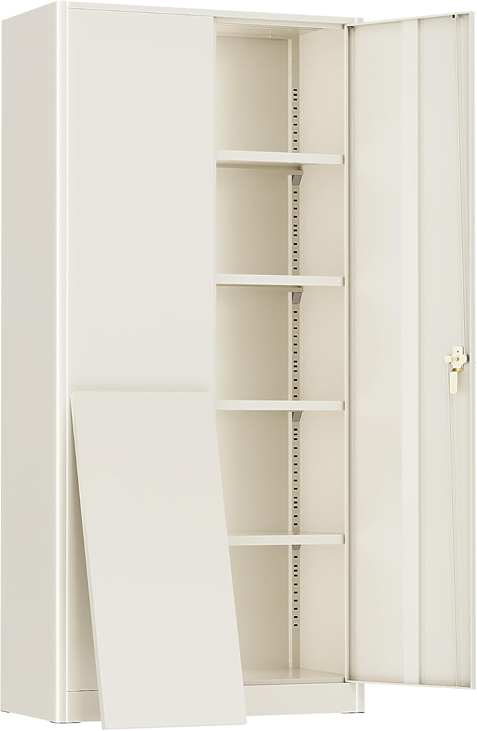 Greenvelly 72' Metal Storage Cabinet with Locking Doors and 4 Adjustable Shelves, Lockable Steel Cabinet for Home Office, Garage, Shop, School (Grey 36' W x 18' D)