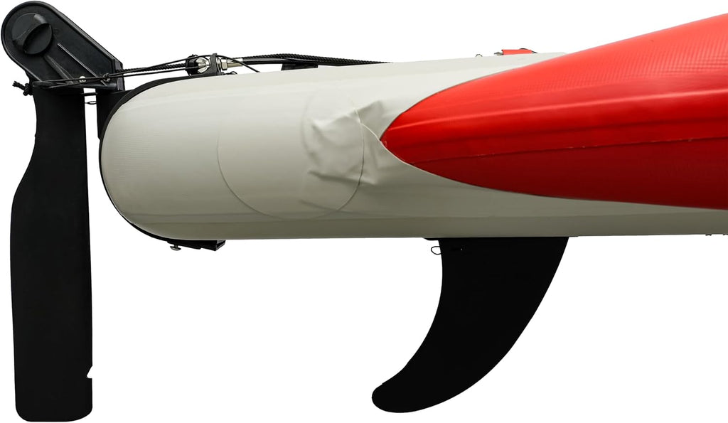 Nautiqua Aruba Deluxe Inflatable Paddleboard Pedal Kayak, Drop-Stitch Core, 1-Person, 440 lbs Capacity, 138x45x6 Inches (Red Grey)