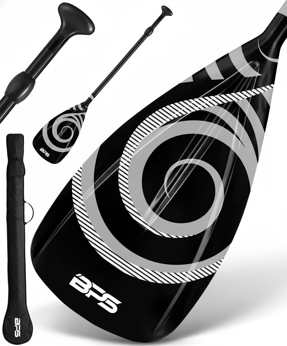 BPS New Zealand 2-Piece Adjustable Stand-up Paddle Board Paddle, Carbon Fiber or Fiberglass Shaft Comes with Carrying Paddle Bag