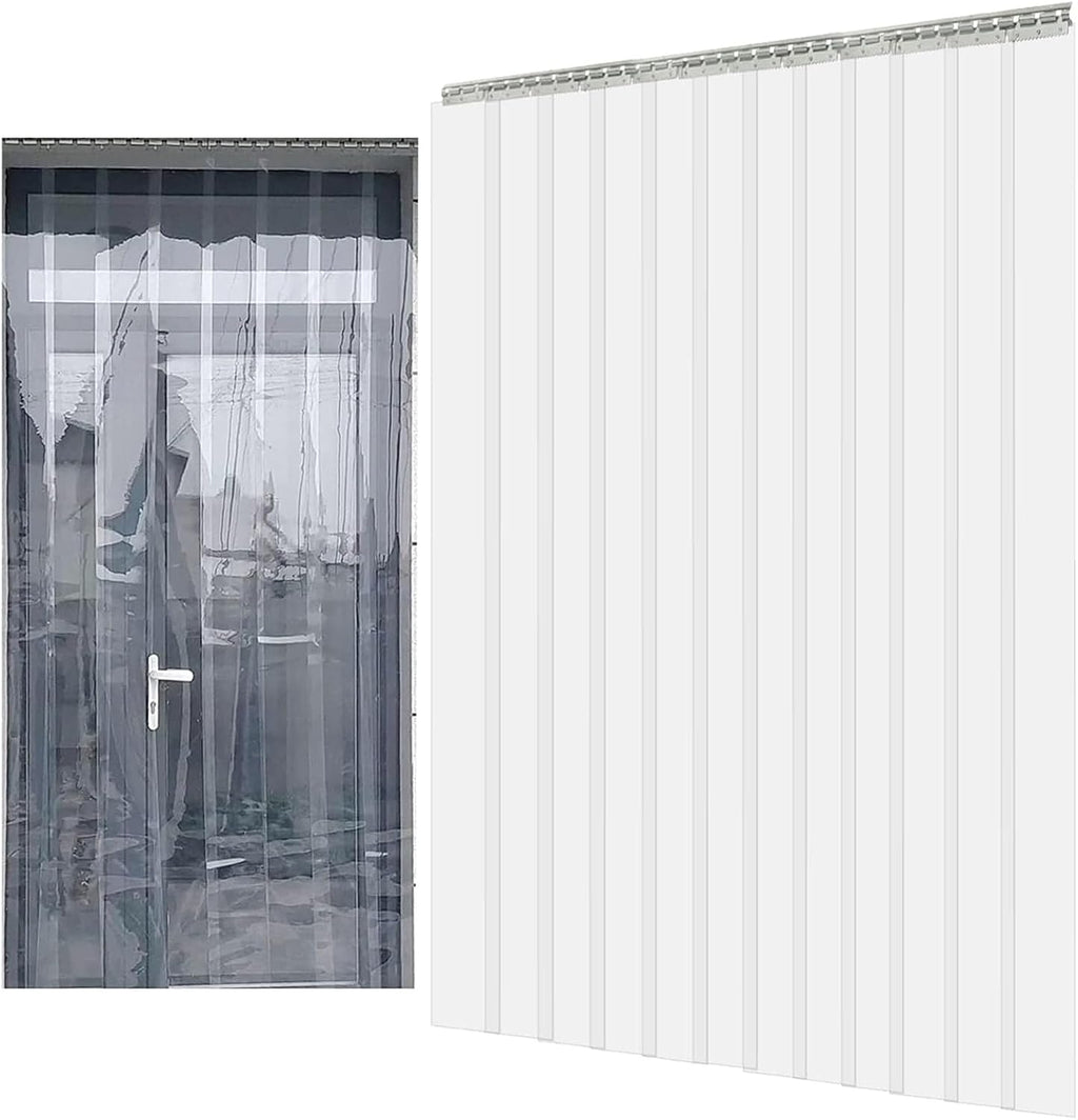 PVC Plastic Strip Curtain Door Kit, Vinyl Door Strips Wind Commercial Entry Doors Decoration for Pavilions, Gardens